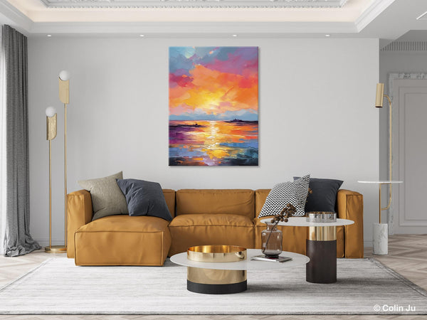 Hand Painted Canvas Art, Abstract Landscape Artwork, Original Landscape Painting on Canvas, Contemporary Wall Art Paintings, Huge Canvas Art-HomePaintingDecor