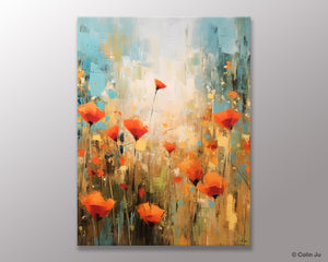 Abstract Flower Painting, Flower Acrylic Painting, Canvas Painting Flower, Original Paintings on Canvas, Modern Acrylic Paintings for Bedroom-HomePaintingDecor