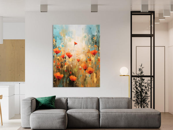 Abstract Flower Painting, Flower Acrylic Painting, Canvas Painting Flower, Original Paintings on Canvas, Modern Acrylic Paintings for Bedroom-HomePaintingDecor