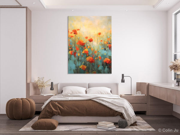 Canvas Painting Flower, Original Paintings on Canvas, Abstract Flower Painting, Flower Acrylic Painting, Modern Acrylic Paintings for Bedroom-HomePaintingDecor