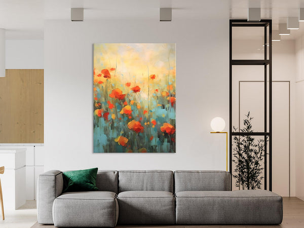 Canvas Painting Flower, Original Paintings on Canvas, Abstract Flower Painting, Flower Acrylic Painting, Modern Acrylic Paintings for Bedroom-HomePaintingDecor