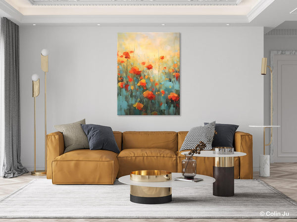 Canvas Painting Flower, Original Paintings on Canvas, Abstract Flower Painting, Flower Acrylic Painting, Modern Acrylic Paintings for Bedroom-HomePaintingDecor