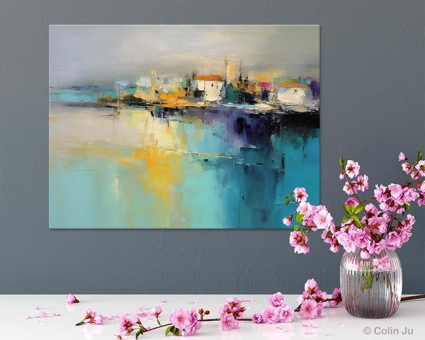Extra Large Paintings for Bedroom, Abstract Landscape Painting, Landscape Wall Art Paintings, Original Modern Abstract Art-HomePaintingDecor