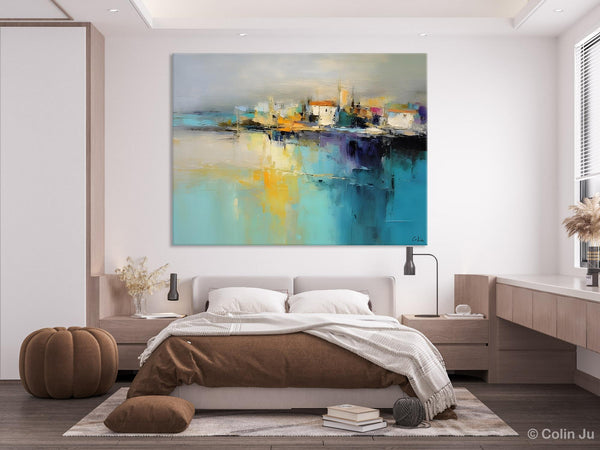 Extra Large Paintings for Bedroom, Abstract Landscape Painting, Landscape Wall Art Paintings, Original Modern Abstract Art-HomePaintingDecor