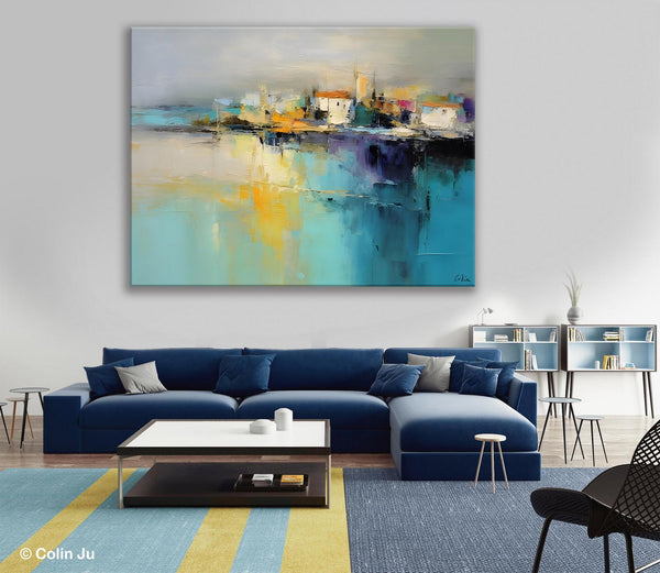 Extra Large Paintings for Bedroom, Abstract Landscape Painting, Landscape Wall Art Paintings, Original Modern Abstract Art-HomePaintingDecor