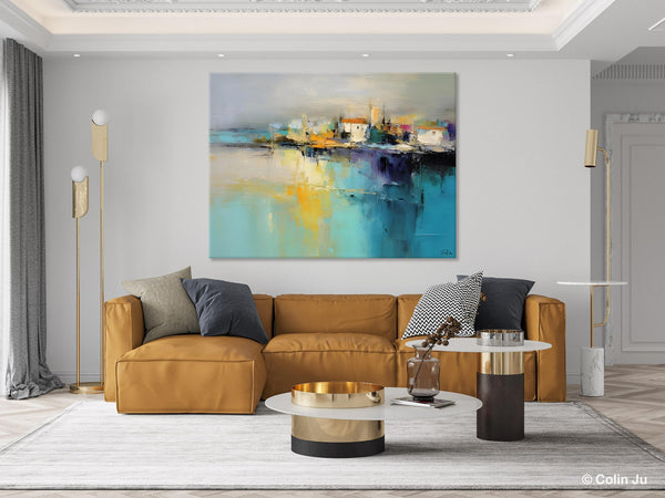 Extra Large Paintings for Bedroom, Abstract Landscape Painting, Landscape Wall Art Paintings, Original Modern Abstract Art-HomePaintingDecor