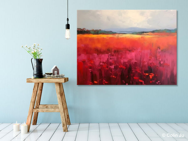 Landscape Paintings for Living Room, Landscape Canvas Paintings, Abstract Landscape Paintings, Original Modern Wall Art, Hand Painted Canvas Art-HomePaintingDecor
