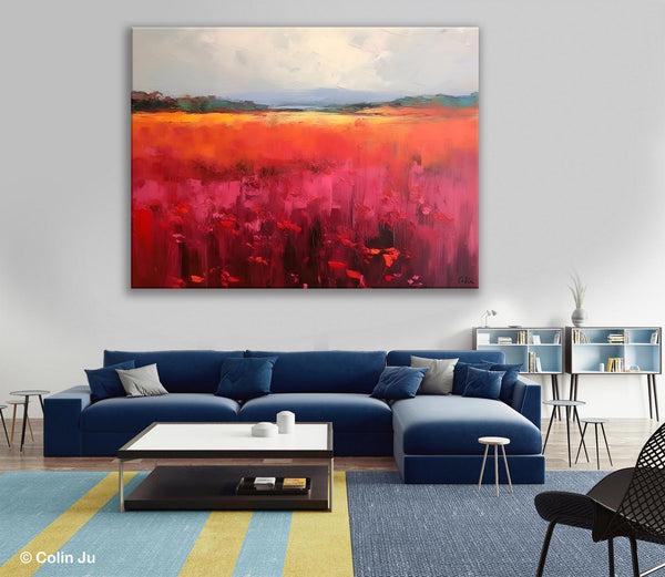 Landscape Paintings for Living Room, Landscape Canvas Paintings, Abstract Landscape Paintings, Original Modern Wall Art, Hand Painted Canvas Art-HomePaintingDecor