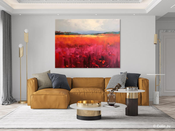 Landscape Paintings for Living Room, Landscape Canvas Paintings, Abstract Landscape Paintings, Original Modern Wall Art, Hand Painted Canvas Art-HomePaintingDecor