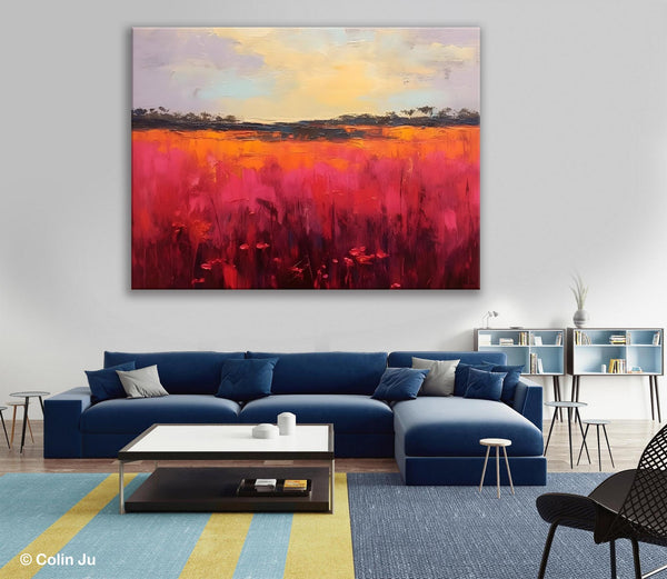 Oversized Modern Wall Art Paintings, Original Landscape Paintings, Modern Acrylic Artwork on Canvas, Large Abstract Painting for Living Room-HomePaintingDecor