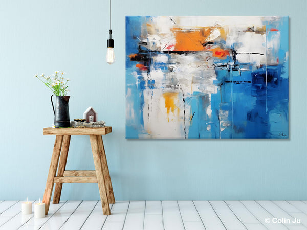 Abstract Paintings Behind Sofa, Acrylic Paintings for Bedroom, Hand Painted Canvas Art, Original Canvas Wall Art, Buy Paintings Online-HomePaintingDecor