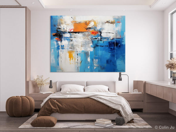 Abstract Paintings Behind Sofa, Acrylic Paintings for Bedroom, Hand Painted Canvas Art, Original Canvas Wall Art, Buy Paintings Online-HomePaintingDecor