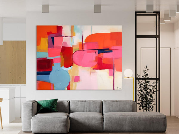 Acrylic Paintings Behind Sofa, Abstract Paintings for Bedroom, Original Hand Painted Canvas Art, Contemporary Canvas Wall Art, Buy Paintings Online-HomePaintingDecor