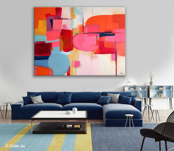 Acrylic Paintings Behind Sofa, Abstract Paintings for Bedroom, Original Hand Painted Canvas Art, Contemporary Canvas Wall Art, Buy Paintings Online-HomePaintingDecor