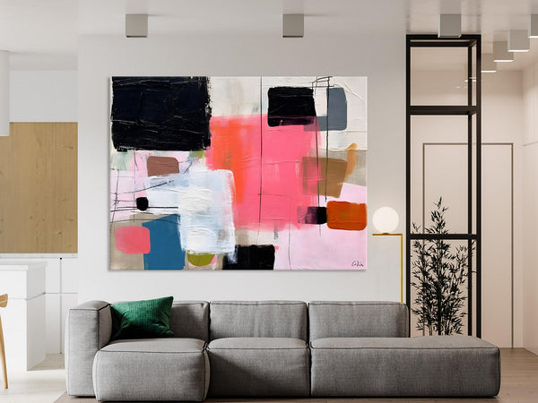 Contemporary Abstract Art, Bedroom Canvas Art Ideas, Simple Modern Art, Large Original Paintings for Sale, Buy Large Paintings Online-HomePaintingDecor