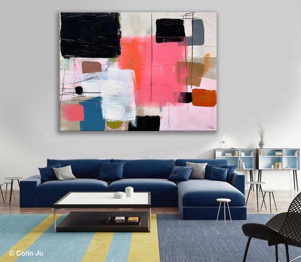 Contemporary Abstract Art, Bedroom Canvas Art Ideas, Simple Modern Art, Large Original Paintings for Sale, Buy Large Paintings Online-HomePaintingDecor