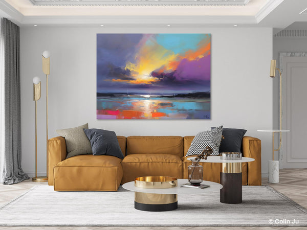 Landscape Painting on Canvas, Hand Painted Canvas Art, Abstract Landscape Artwork, Contemporary Wall Art Paintings, Extra Large Original Art-HomePaintingDecor