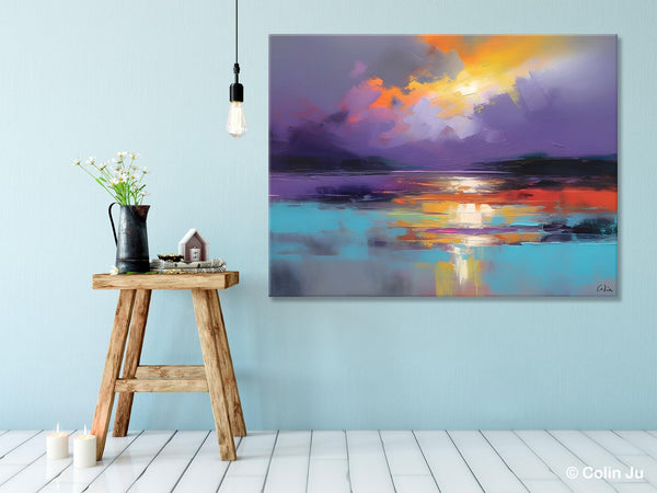 Modern Landscape Paintings, Landscape Paintings for Living Room, Original Abstract Canvas Painting, Contemporary Acrylic Paintings-HomePaintingDecor
