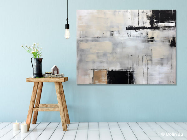 Large Original Abstract Wall Art, Simple Modern Art, Contemporary Acrylic Paintings, Oversized Paintings on Canvas, Large Canvas Paintings for Living Room-HomePaintingDecor
