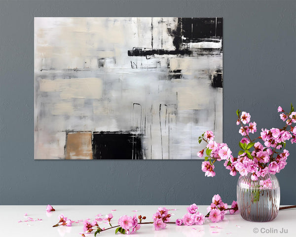 Large Original Abstract Wall Art, Simple Modern Art, Contemporary Acrylic Paintings, Oversized Paintings on Canvas, Large Canvas Paintings for Living Room-HomePaintingDecor