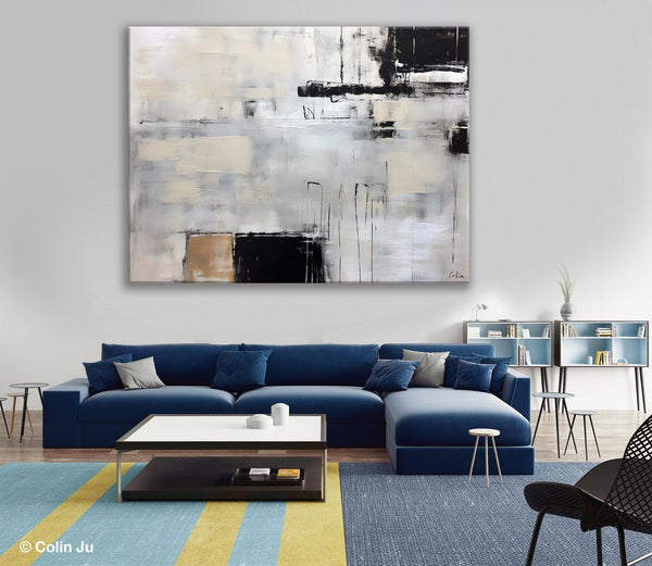 Large Original Abstract Wall Art, Simple Modern Art, Contemporary Acrylic Paintings, Oversized Paintings on Canvas, Large Canvas Paintings for Living Room-HomePaintingDecor