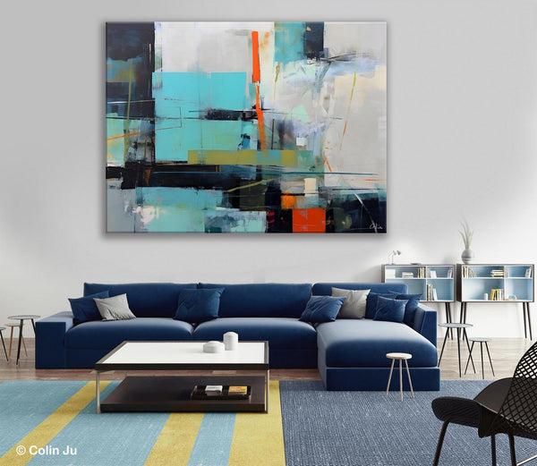 Contemporary Canvas Artwork, Large Modern Acrylic Painting, Abstract Wall Art for Dining Room, Original Hand Painted Wall Art Paintings-HomePaintingDecor