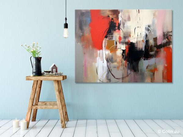 Large Wall Art Paintings Behind Sofa, Acrylic Paintings on Canvas, Original Acrylic Paintings, Modern Canvas Paintings, Hand Painted Canvas Art-HomePaintingDecor