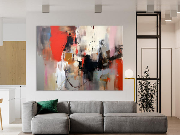 Large Wall Art Paintings Behind Sofa, Acrylic Paintings on Canvas, Original Acrylic Paintings, Modern Canvas Paintings, Hand Painted Canvas Art-HomePaintingDecor