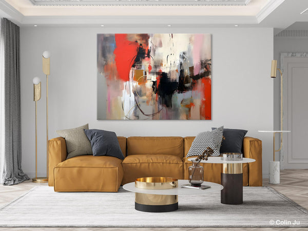 Large Wall Art Paintings Behind Sofa, Acrylic Paintings on Canvas, Original Acrylic Paintings, Modern Canvas Paintings, Hand Painted Canvas Art-HomePaintingDecor