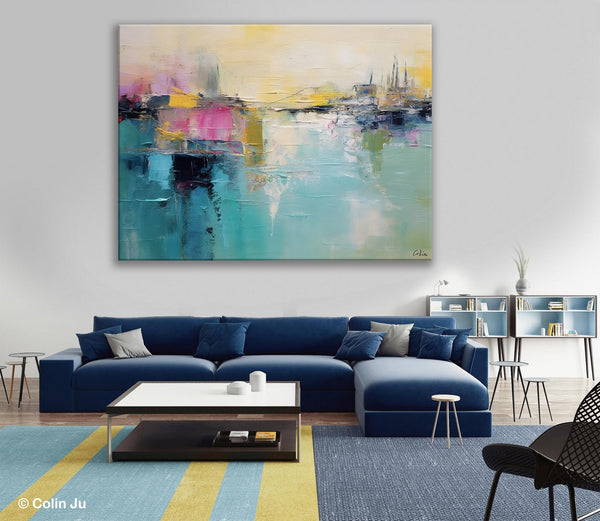 Acrylic Paintings Behind Sofa, Abstract Paintings for Bedroom, Contemporary Canvas Wall Art, Original Hand Painted Canvas Art, Buy Paintings Online-HomePaintingDecor