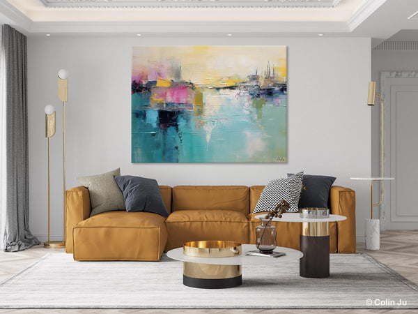 Acrylic Paintings Behind Sofa, Abstract Paintings for Bedroom, Contemporary Canvas Wall Art, Original Hand Painted Canvas Art, Buy Paintings Online-HomePaintingDecor