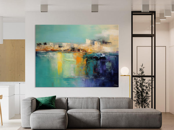 Contemporary Canvas Wall Art, Original Hand Painted Canvas Art, Acrylic Paintings Behind Sofa, Abstract Paintings for Bedroom, Buy Paintings Online-HomePaintingDecor