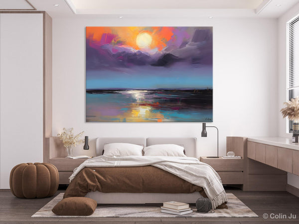 Abstract Landscape Painting on Canvas, Hand Painted Canvas Art, Contemporary Wall Art Paintings for Living Room, Huge Original Art-HomePaintingDecor
