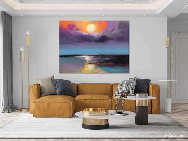 Abstract Landscape Painting on Canvas, Hand Painted Canvas Art, Contemporary Wall Art Paintings for Living Room, Huge Original Art-HomePaintingDecor