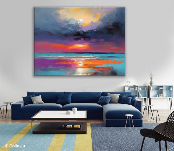 Original Abstract Art, Hand Painted Canvas Art, Large Abstract Painting for Living Room, Landscape Canvas Art, Large Landscape Acrylic Art-HomePaintingDecor