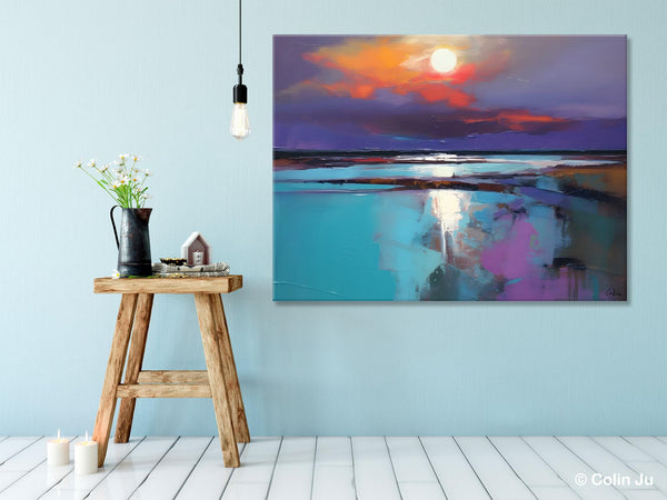 Original Landscape Abstract Painting, Simple Wall Art Ideas, Living Room Abstract Paintings, Large Landscape Canvas Paintings, Buy Art Online-HomePaintingDecor