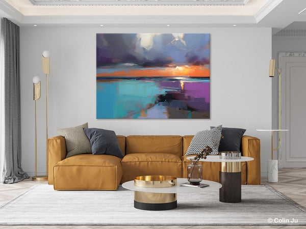 Living Room Abstract Paintings, Original Landscape Abstract Painting, Simple Wall Art Ideas, Extra Large Landscape Canvas Paintings, Buy Art Online-HomePaintingDecor