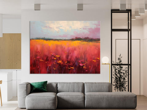 Original Landscape Paintings, Oversized Modern Wall Art Paintings, Modern Acrylic Artwork on Canvas, Large Abstract Painting for Living Room-HomePaintingDecor