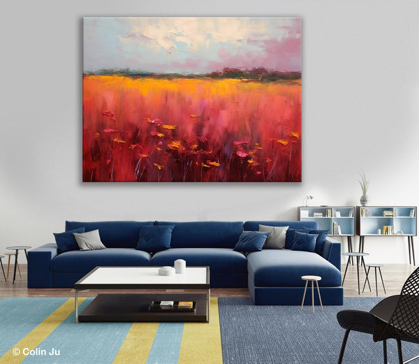 Original Landscape Paintings, Oversized Modern Wall Art Paintings, Modern Acrylic Artwork on Canvas, Large Abstract Painting for Living Room-HomePaintingDecor