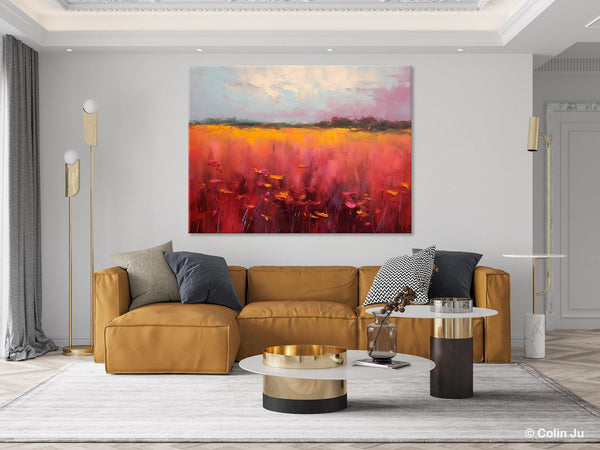 Original Landscape Paintings, Oversized Modern Wall Art Paintings, Modern Acrylic Artwork on Canvas, Large Abstract Painting for Living Room-HomePaintingDecor