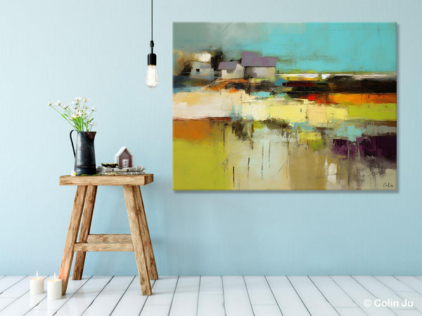 Simple Abstract Art, Landscape Canvas Painting, Bedroom Wall Art Paintings, Acrylic Painting on Canvas, Large Original Canvas Painting-HomePaintingDecor