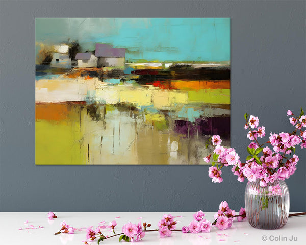 Simple Abstract Art, Landscape Canvas Painting, Bedroom Wall Art Paintings, Acrylic Painting on Canvas, Large Original Canvas Painting-HomePaintingDecor