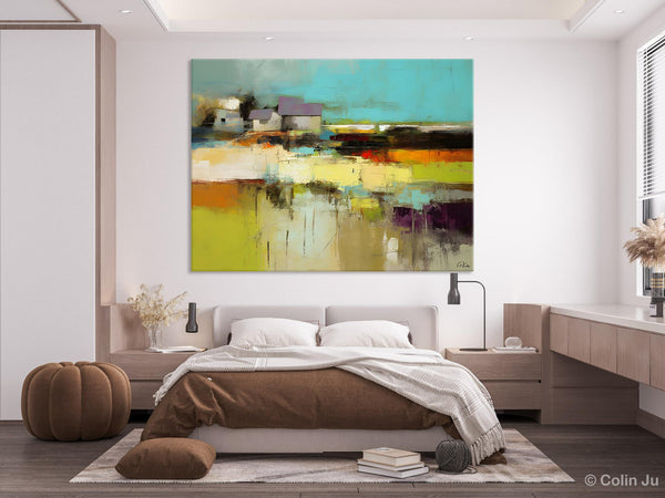 Simple Abstract Art, Landscape Canvas Painting, Bedroom Wall Art Paintings, Acrylic Painting on Canvas, Large Original Canvas Painting-HomePaintingDecor