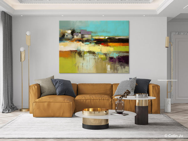 Simple Abstract Art, Landscape Canvas Painting, Bedroom Wall Art Paintings, Acrylic Painting on Canvas, Large Original Canvas Painting-HomePaintingDecor