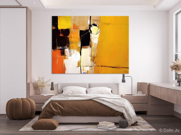 Simple Modern Paintings for Living Room, Original Abstract Paintings, Yellow Abstract Contemporary Art, Acrylic Painting on Canvas, Hand Painted Canvas Art-HomePaintingDecor