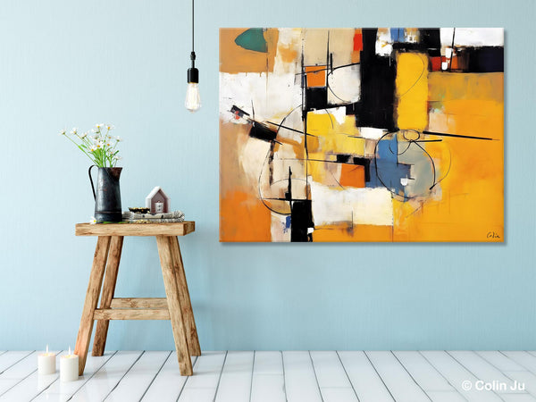 Acrylic Abstract Painting Behind Sofa, Large Original Painting on Canvas, Acrylic Painting for Sale, Living Room Wall Art Paintings, Buy Paintings Online-HomePaintingDecor