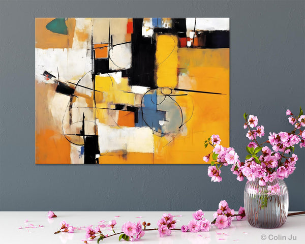 Acrylic Abstract Painting Behind Sofa, Large Original Painting on Canvas, Acrylic Painting for Sale, Living Room Wall Art Paintings, Buy Paintings Online-HomePaintingDecor