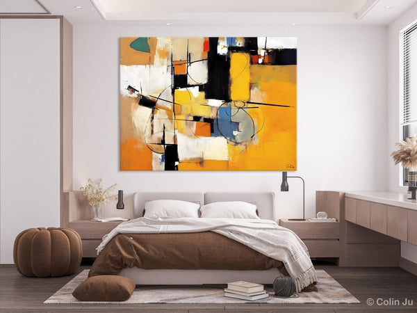 Acrylic Abstract Painting Behind Sofa, Large Original Painting on Canvas, Acrylic Painting for Sale, Living Room Wall Art Paintings, Buy Paintings Online-HomePaintingDecor