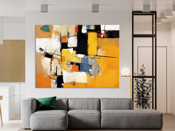 Acrylic Abstract Painting Behind Sofa, Large Original Painting on Canvas, Acrylic Painting for Sale, Living Room Wall Art Paintings, Buy Paintings Online-HomePaintingDecor