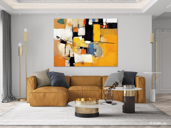Acrylic Abstract Painting Behind Sofa, Large Original Painting on Canvas, Acrylic Painting for Sale, Living Room Wall Art Paintings, Buy Paintings Online-HomePaintingDecor